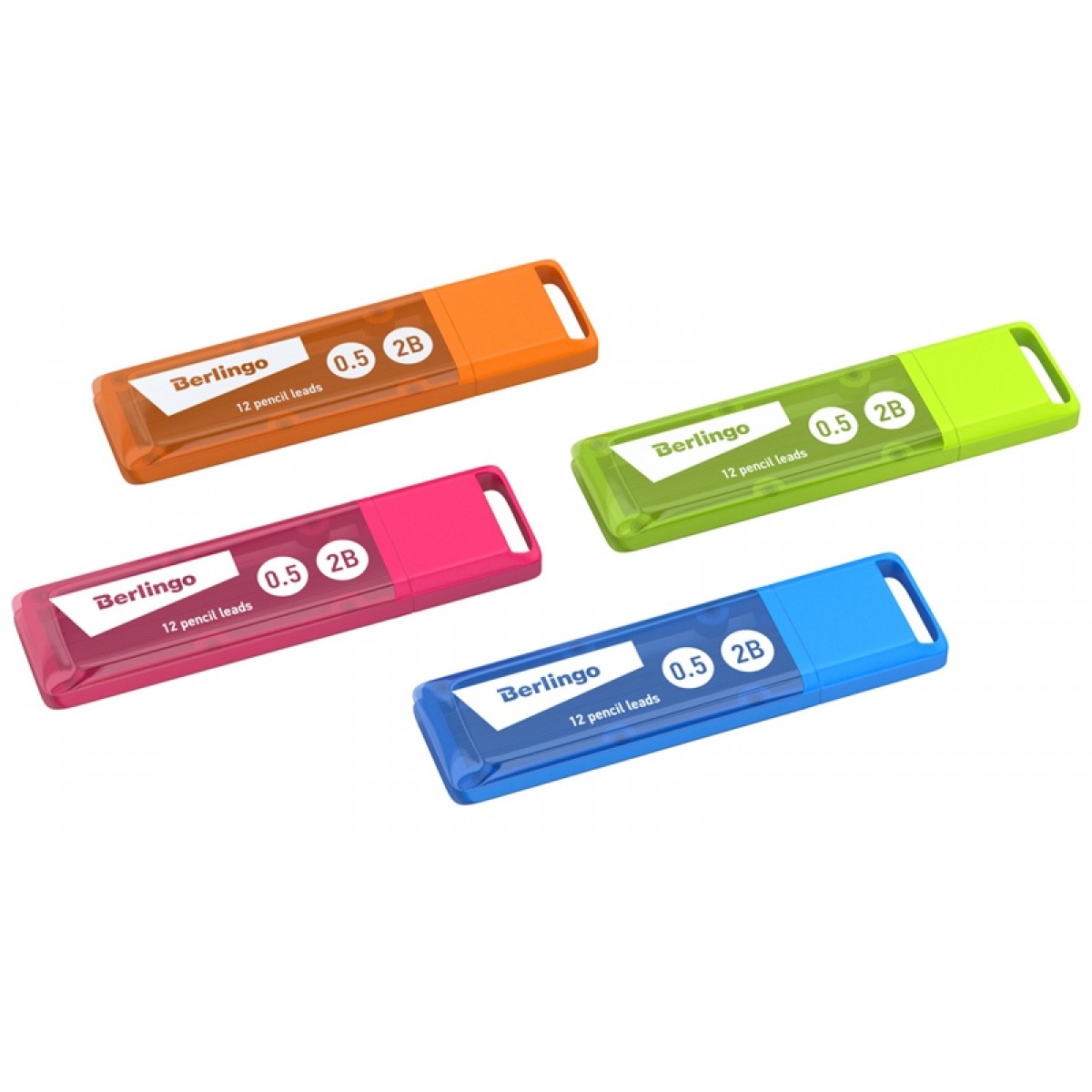Грифели для механических карандашей Berlingo, 12шт., 0,5мм, 2B