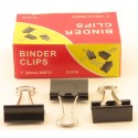 Зажимы для бумаг в наборе, черные, 25 мм, 12шт. Binder clips