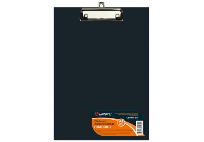 Планшет с верх.зажимом, А4, PVC, черный