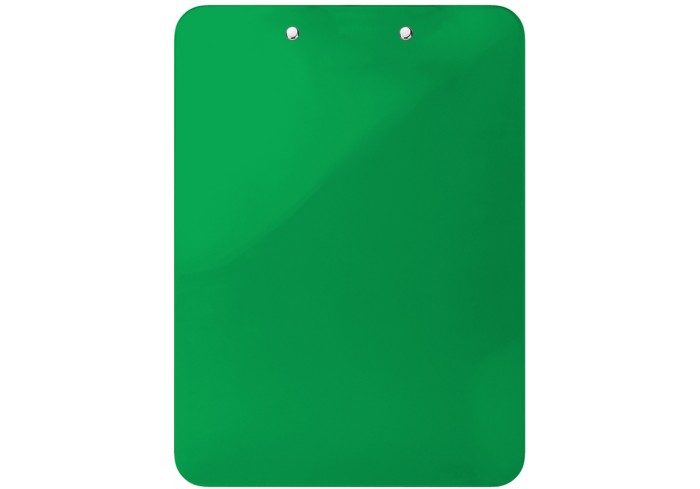 Планшет с верхним зажимом сверхпрочный, А4, PS пластик 2,3 мм, зеленый