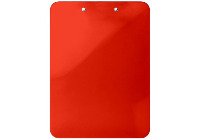 Планшет с верхним зажимом сверхпрочный, А4, PS пластик 2,3 мм, красный