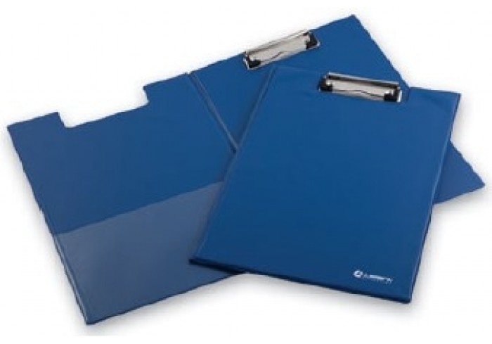 Папка-планшет с верхним зажимом 2,4мм с крышкой А4 PVC, карман, синий