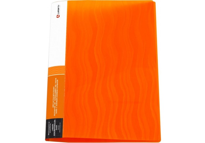 Папка с боковым прижимом+карман 0,60мм Волна оранжевая