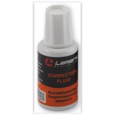 Корректирующая жидкость Lamark 20 мл на основе растворителя, с кистью