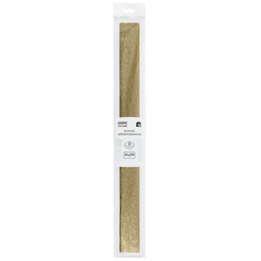 Бумага крепированная ТРИ СОВЫ, 50*250см, 22г/м2, золотая, в рулоне, пакет с европодвесом