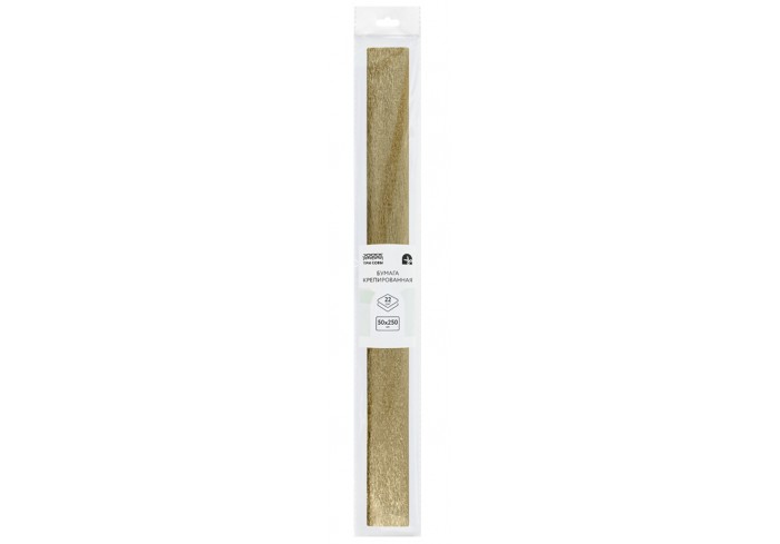 Бумага крепированная ТРИ СОВЫ, 50*250см, 22г/м2, золотая, в рулоне, пакет с европодвесом