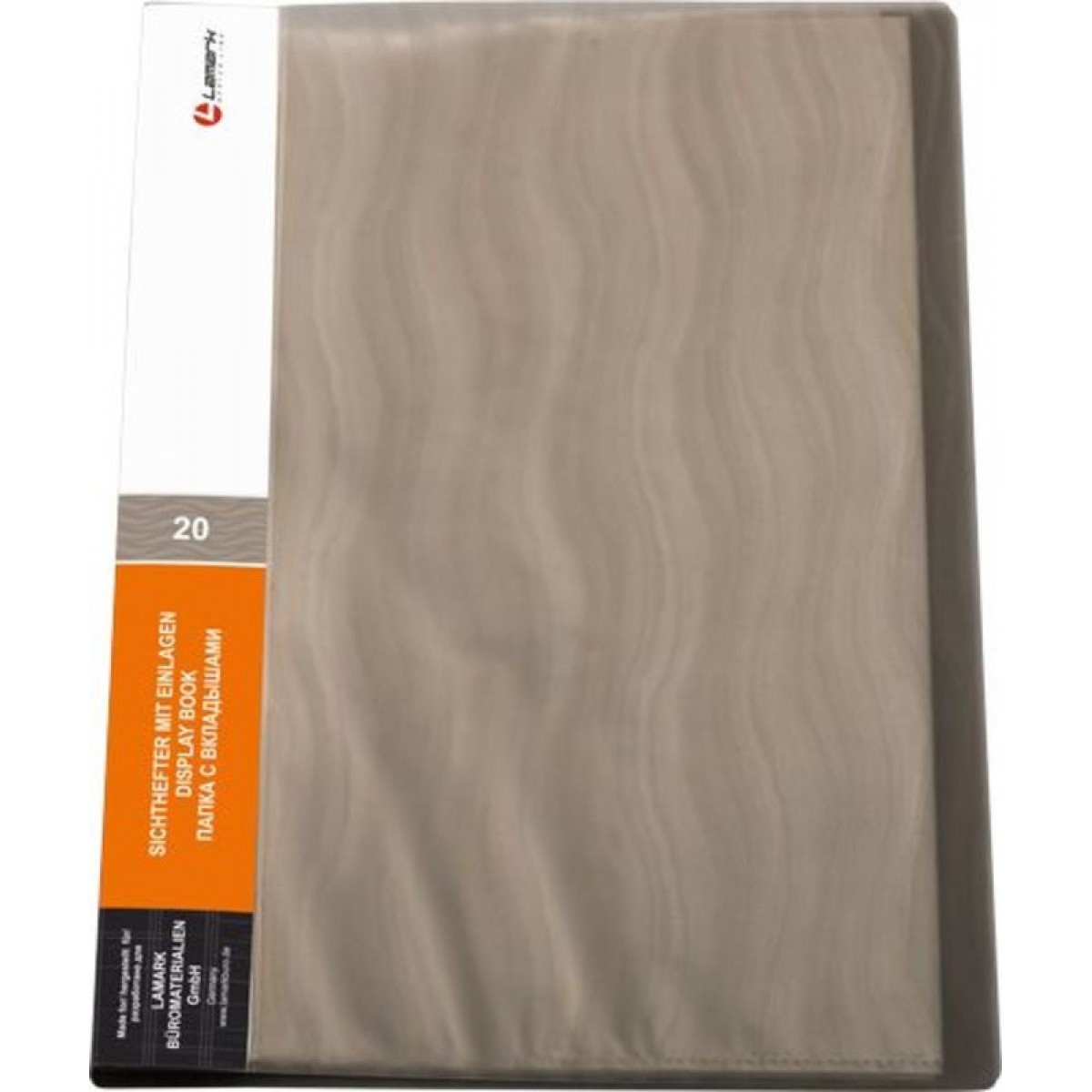 Папка с 20 вкладышами 0,60мм Волна серая