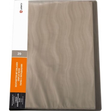 Папка с 20 вкладышами 0,60мм Волна серая