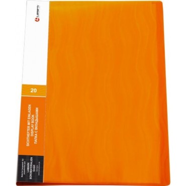 Папка с 20 вкладышами 0,60мм Волна оранжевая