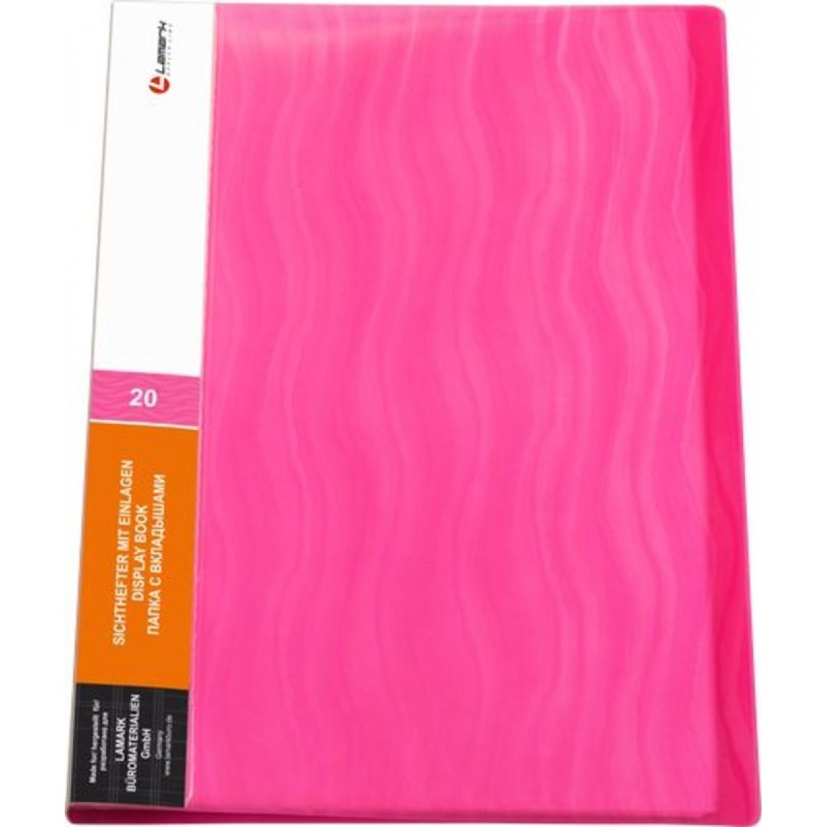 Папка с 20 вкладышами 0,60мм Волна красная