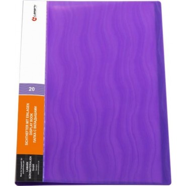 Папка с 20 вкладышами 0,60мм Волна фиолетовая