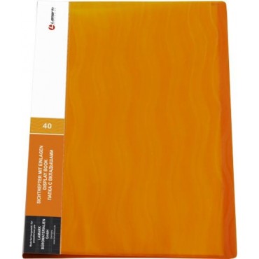 Папка с 40 вкладышами 0,60мм Волна оранжевая