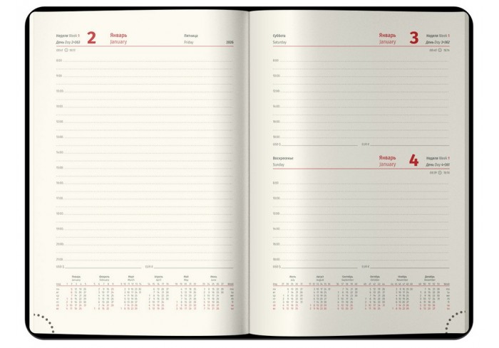 Ежедневник датированный 2026г., А5, 184л., кожзам, Berlingo 