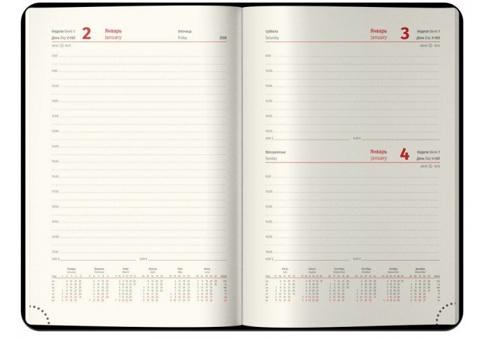 Ежедневник датированный 2026г., А5, 184л., кожзам, Berlingo 