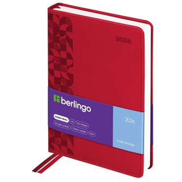 Ежедневник датированный 2026г., А5, 184л., кожзам, Berlingo 