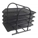 Лоток горизонтальный 4х-секционный, метал, чёрный, GROSS