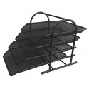 Лоток горизонтальный 4х-секционный, метал, чёрный, GROSS