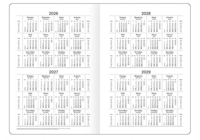 Ежедневник датированный 2026, А5, 7БЦ BG