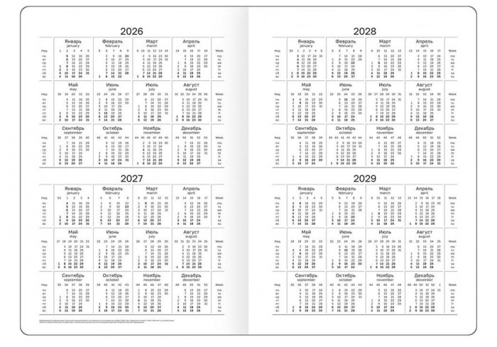 Ежедневник датированный 2026, А5, 7БЦ BG