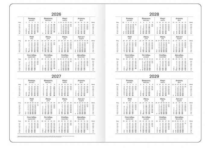 Ежедневник датированный 2026, А5, 7БЦ BG