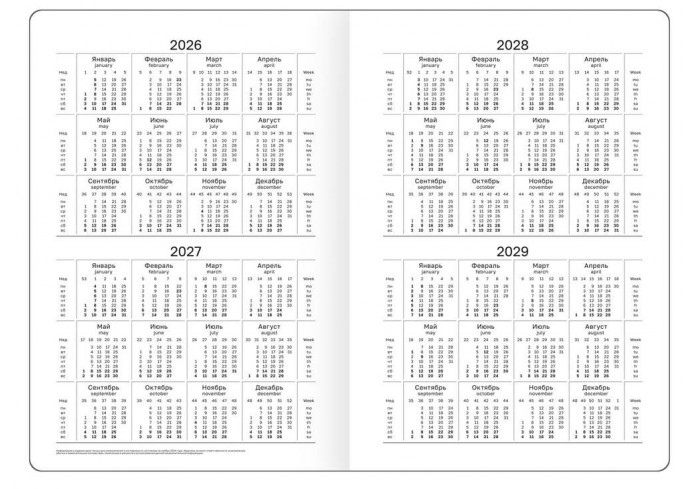 Ежедневник датированный 2026, А5, 7БЦ BG