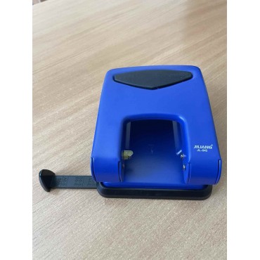 Дырокол металлический до 45 листов с линейкой, микс 2 цвета (черный, синий),