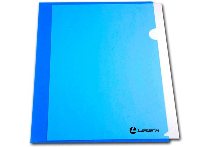 Папка-уголок 0,18 мм А4 п/прозрачная глянцевая, синяя