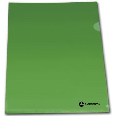Папка-уголок 0,18 мм А4 п/прозрачная глянцевая, зеленая