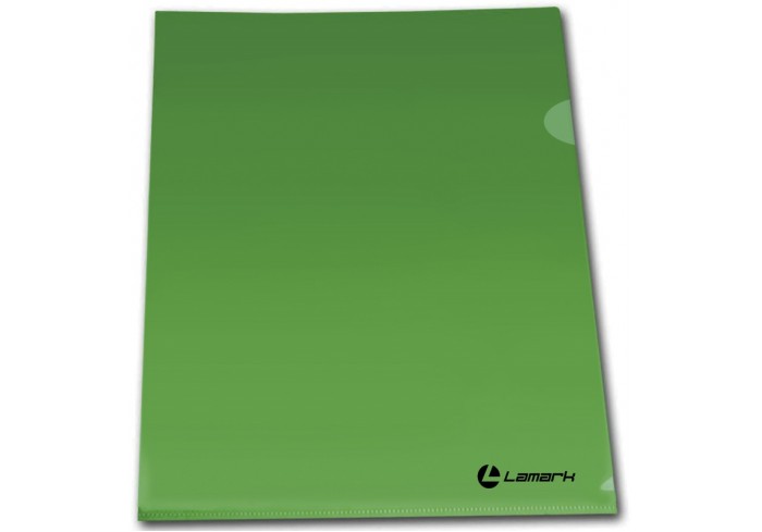 Папка-уголок 0,18 мм А4 п/прозрачная глянцевая, зеленая