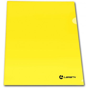 Папка-уголок 0,18 мм А4 п/прозрачная глянцевая, желтая