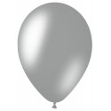 Воздушные шары,  50шт., М12/30см, MESHU, металлик, серебро