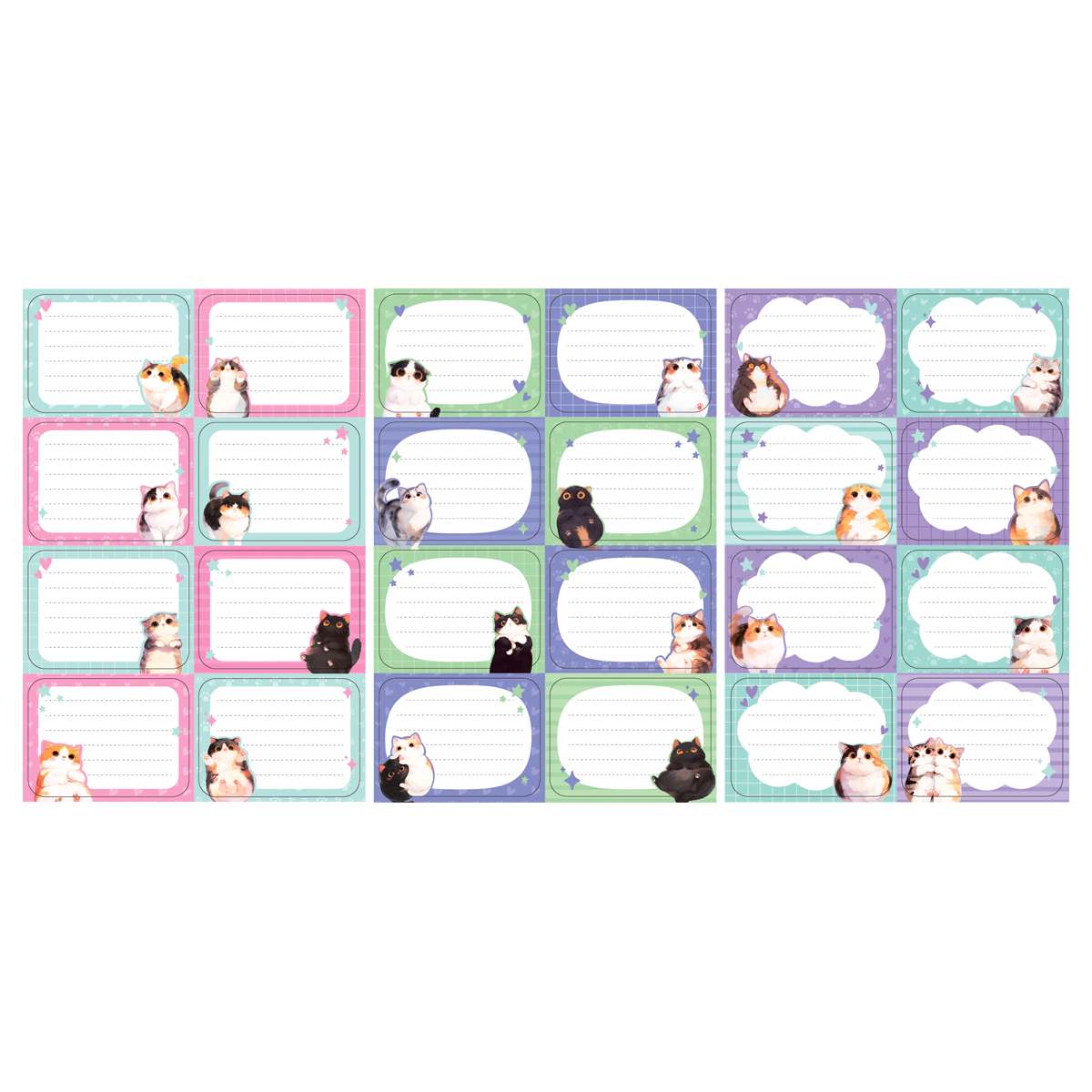 Набор бумажных наклеек для маркировки школьных принадлежностей MESHU 