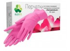 Перчатки нитриловые, неопудренные, нестирильные KLEVER, универс. назначения (уп.100шт), розовые М