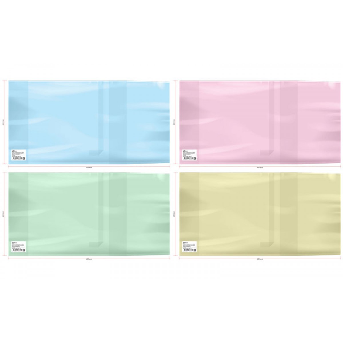 Обложка 233*450 для учебников, универсальная, ArtSpace, цветная, с закладкой, ПЭ 200мкм