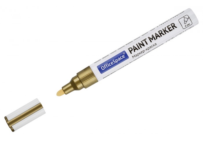 Маркер-краска OfficeSpace золотая, 1-4мм, нитро-основа