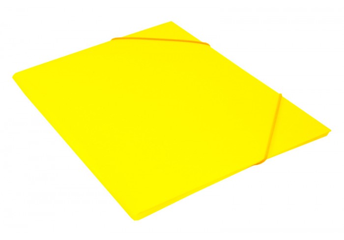 Папка на резинке A4 пластик, желтая, 0.5мм,