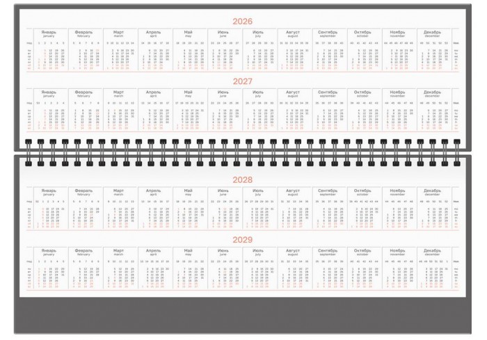 Планинг датированный 2026г., 64л., 330*130мм, кож.зам, BG 
