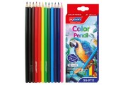 Карандаши цветные пластиковые 12  цветов 3х-гранные Skyglory
