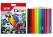 Карандаши  24  цвета треугольные пластиковые, SkyGlory