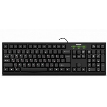 Клавиатура проводная SVEN KB-S300, USB, 104 клавиши, чёрная,
