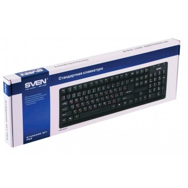 Клавиатура проводная SVEN Standard 301, USB, 104 клавиши, чёрная,