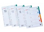 Разделитель листов А4, цифровой 1-10, цветной,пластиковый