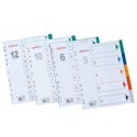 Разделитель листов А4, цифровой 1-12, цветной, пластиковый