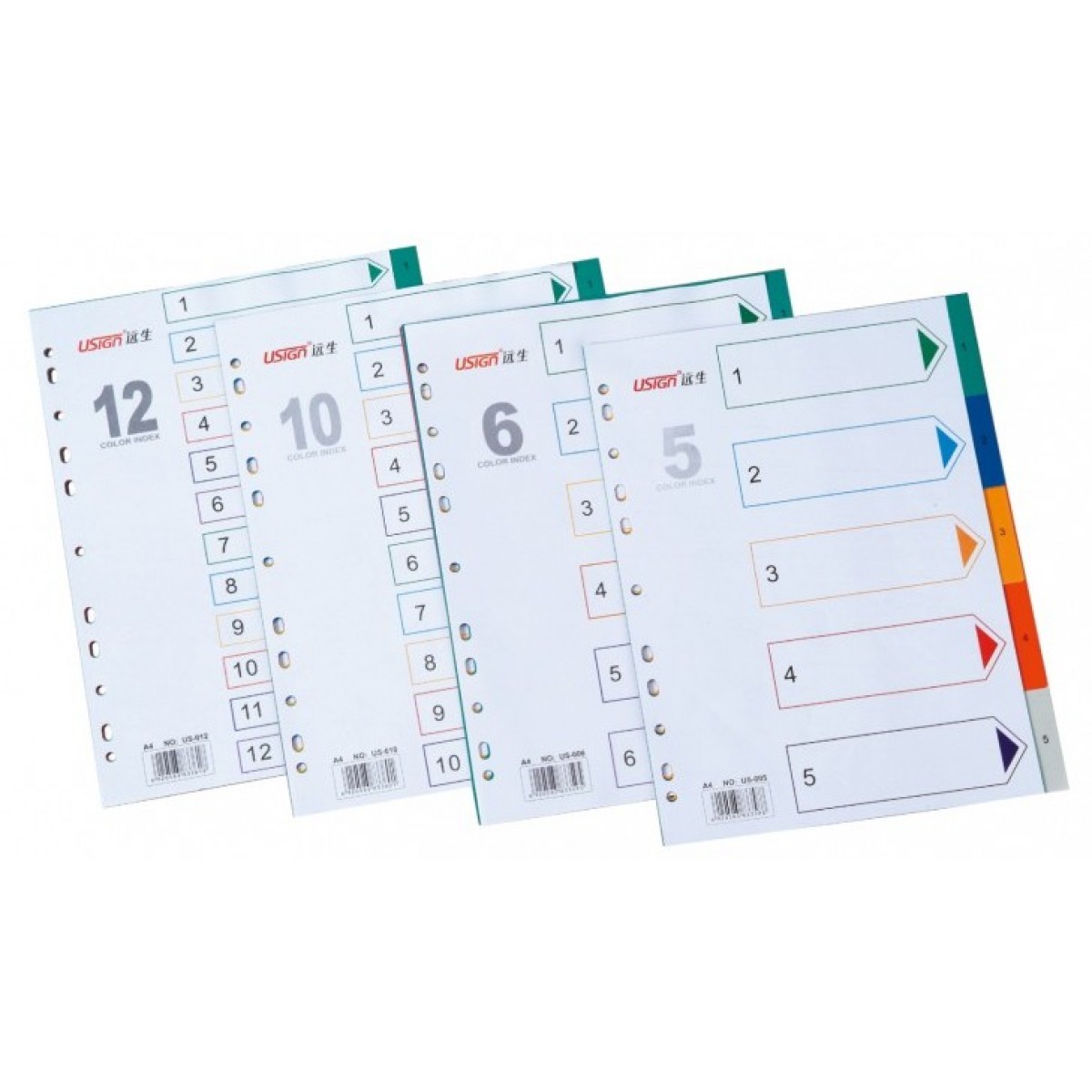 Разделитель листов А4, цифровой 1-31, цветной, пластиковый