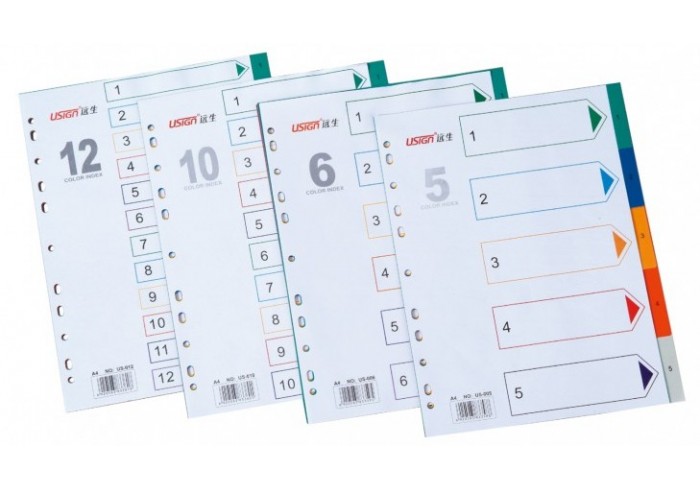 Разделитель листов А4, цифровой 1-31, цветной, пластиковый