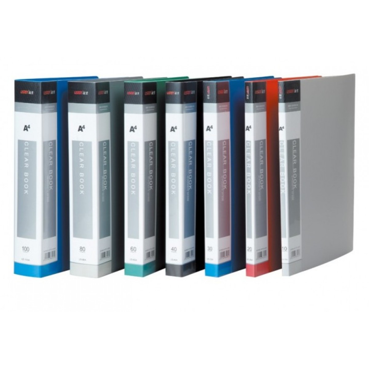 Папка на 40 вкладышей А4, 650мкм, (файлы 25мкм), пластик, черная