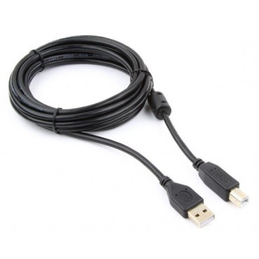 Кабель USB 2.0 Pro Cablexpert CCF-USB2-AMBM-6, AM/BM, 1.8м, экран, феррит.кольцо, черный, пакет.