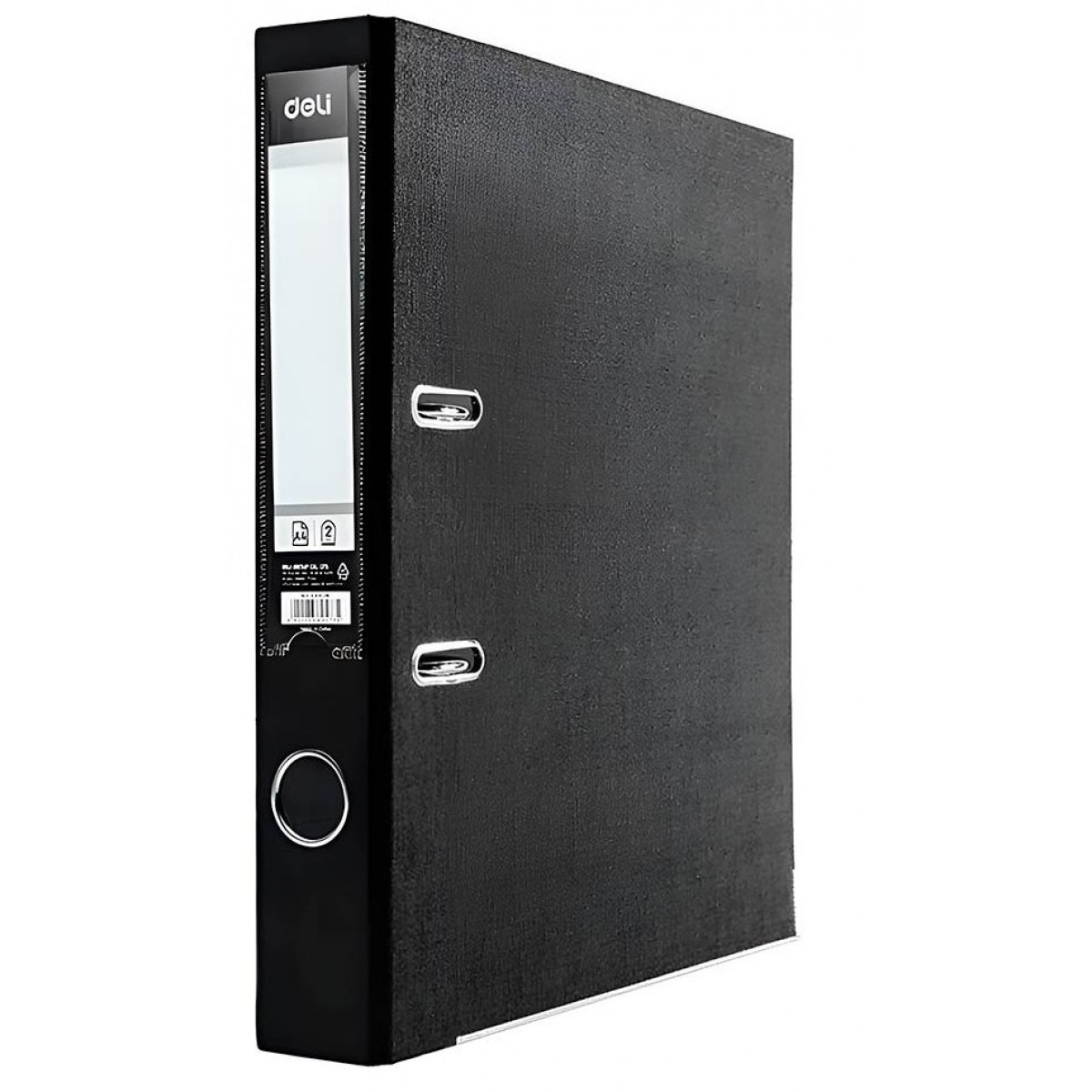 Папка регистратор 50мм А4 ПВХ, Deli, черный, метал.уголки, разборная, 1,8мм