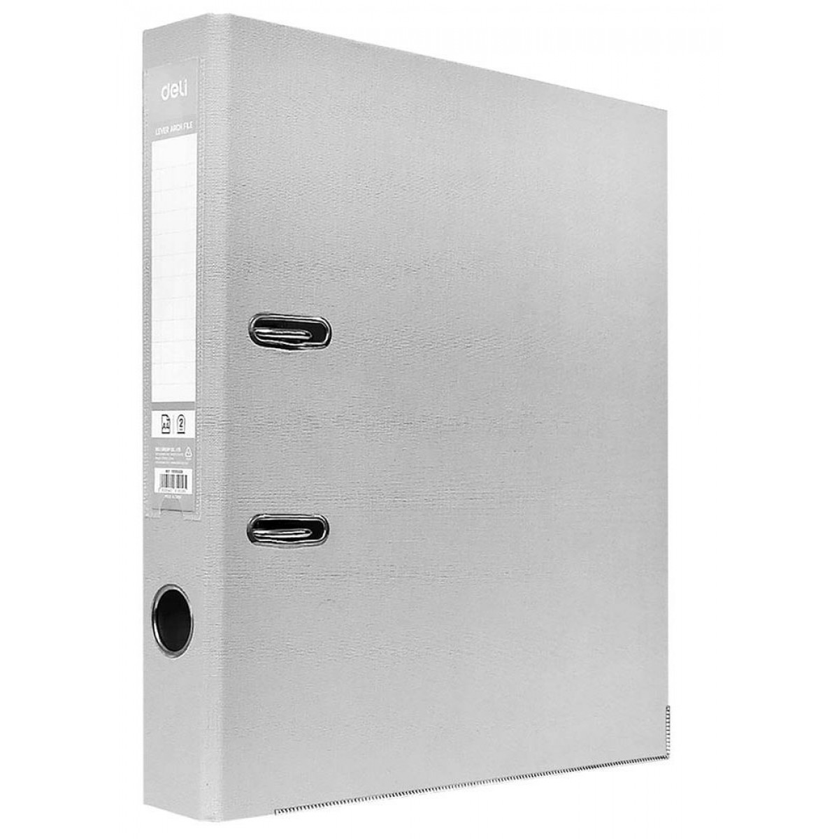 Папка регистратор 50мм А4 ПВХ, Deli, серая, метал.уголки, разборная, 1,8мм