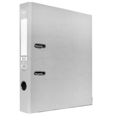 Папка регистратор 50мм А4 ПВХ, Deli, серая, метал.уголки, разборная, 1,8мм